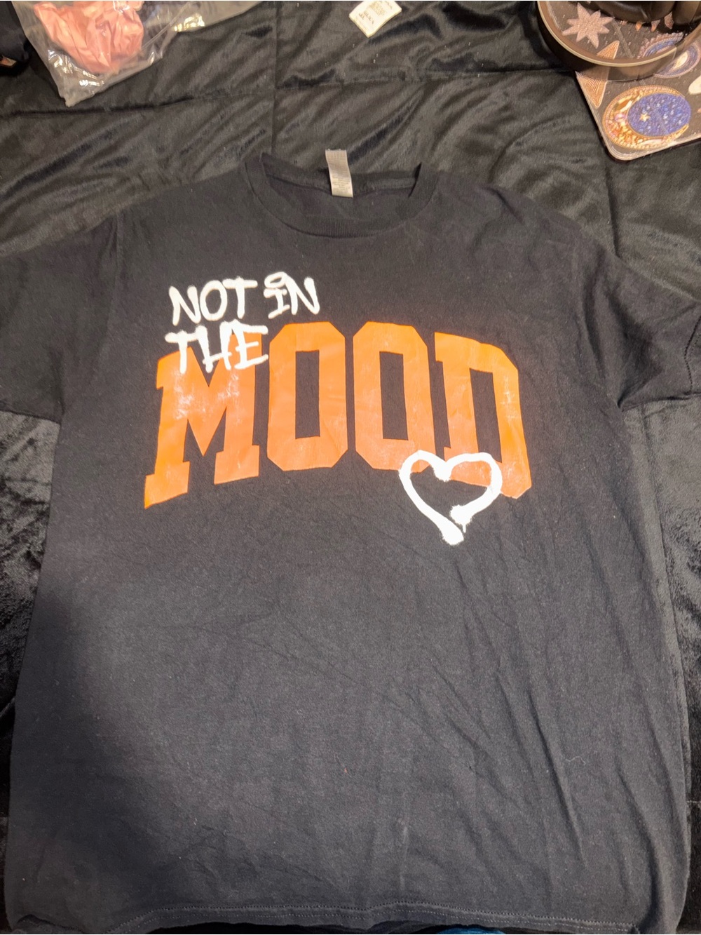 Not In The Mood Short Sleeve Tee - Black/Orange